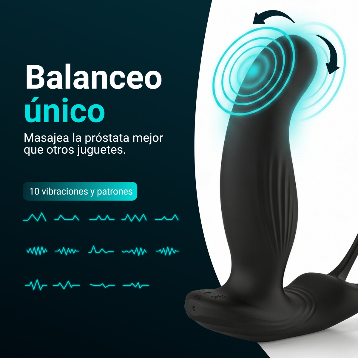 Heatstim Pro con cabezal móvil que masajea la próstata, 10 patrones de vibración