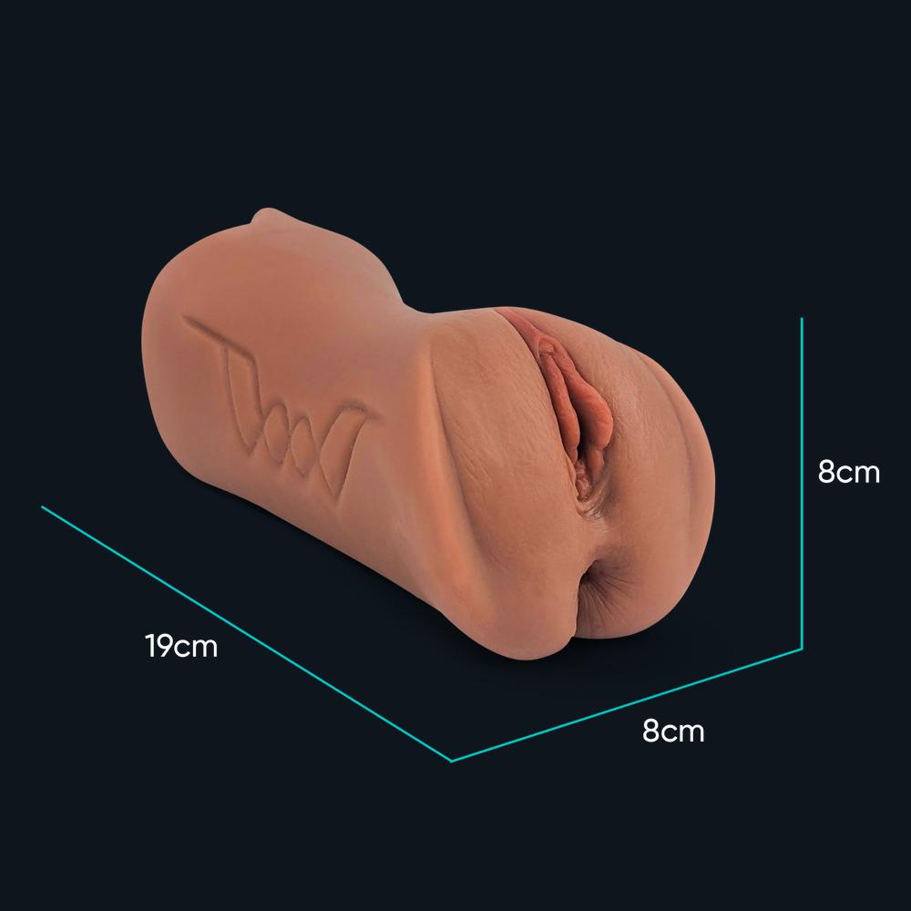Medidas del masturbador masculino Lisa: 19 cm de largo, 8 cm de ancho, 8 cm de alto