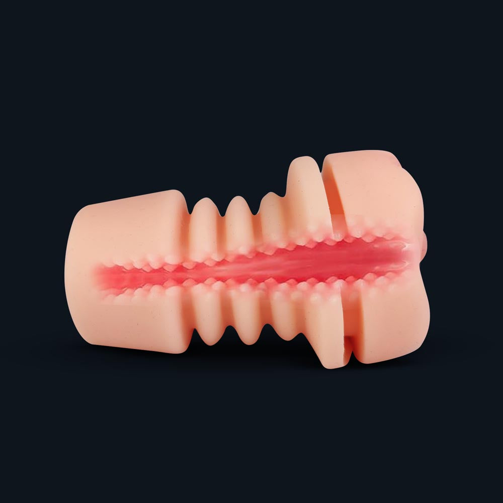Cross-section of the inner sleeve of the Mila masturbator with ribbed channel