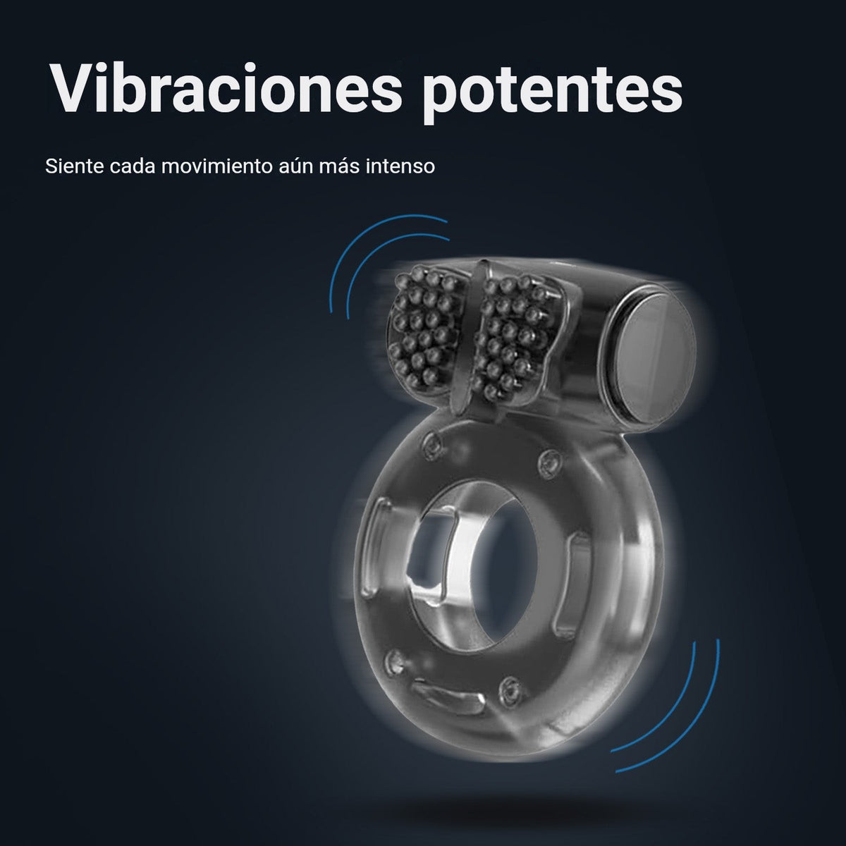 Anillo vibrador para el pene con estimulador de clítoris y vibraciones potentes