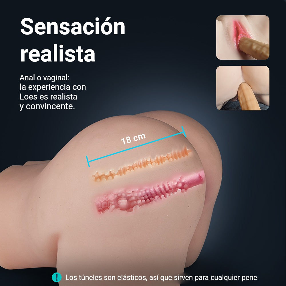 Infografía trasero realista Jessica: sensación realista, túnel vaginal y anal elástico de 18 cm