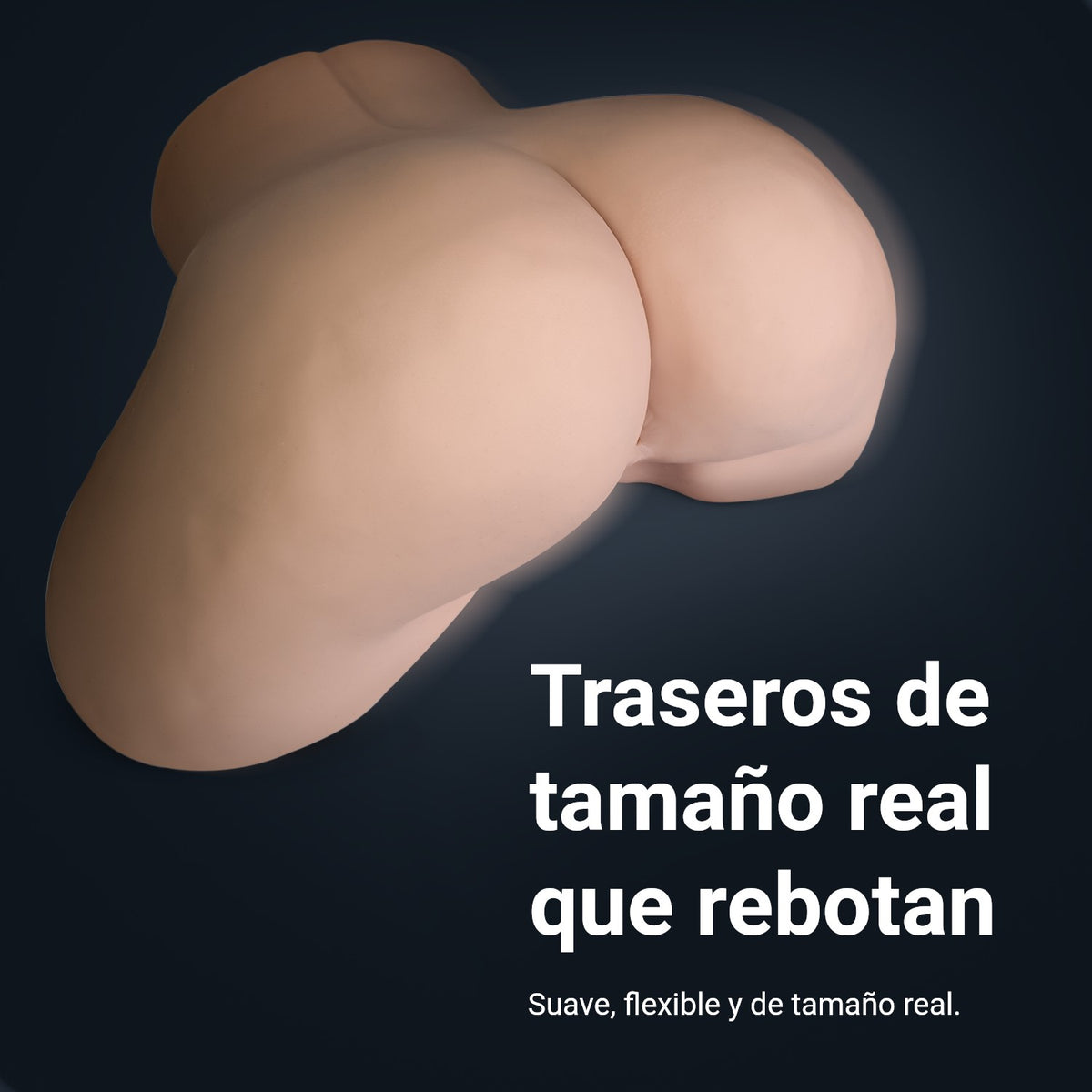 Infografía Loes: trasero de tamaño real que rebota, suave y flexible