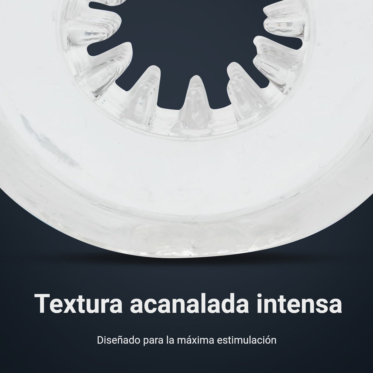 Interior de la masturbador tipo funda Pocket Shot con estructura de estrías intensa