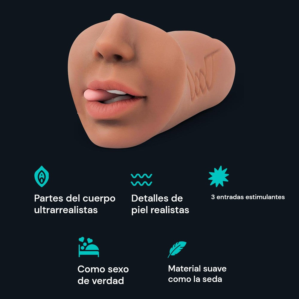Características del masturbador masculino Lisa: partes del cuerpo ultrarrealistas, detalles de piel realistas, 3 entradas estimulantes, material suave como la seda