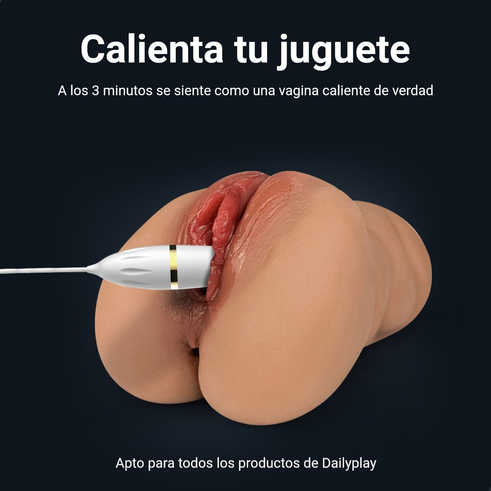 Varilla calefactora en la abertura de un juguete: calienta el juguete en 3 minutos